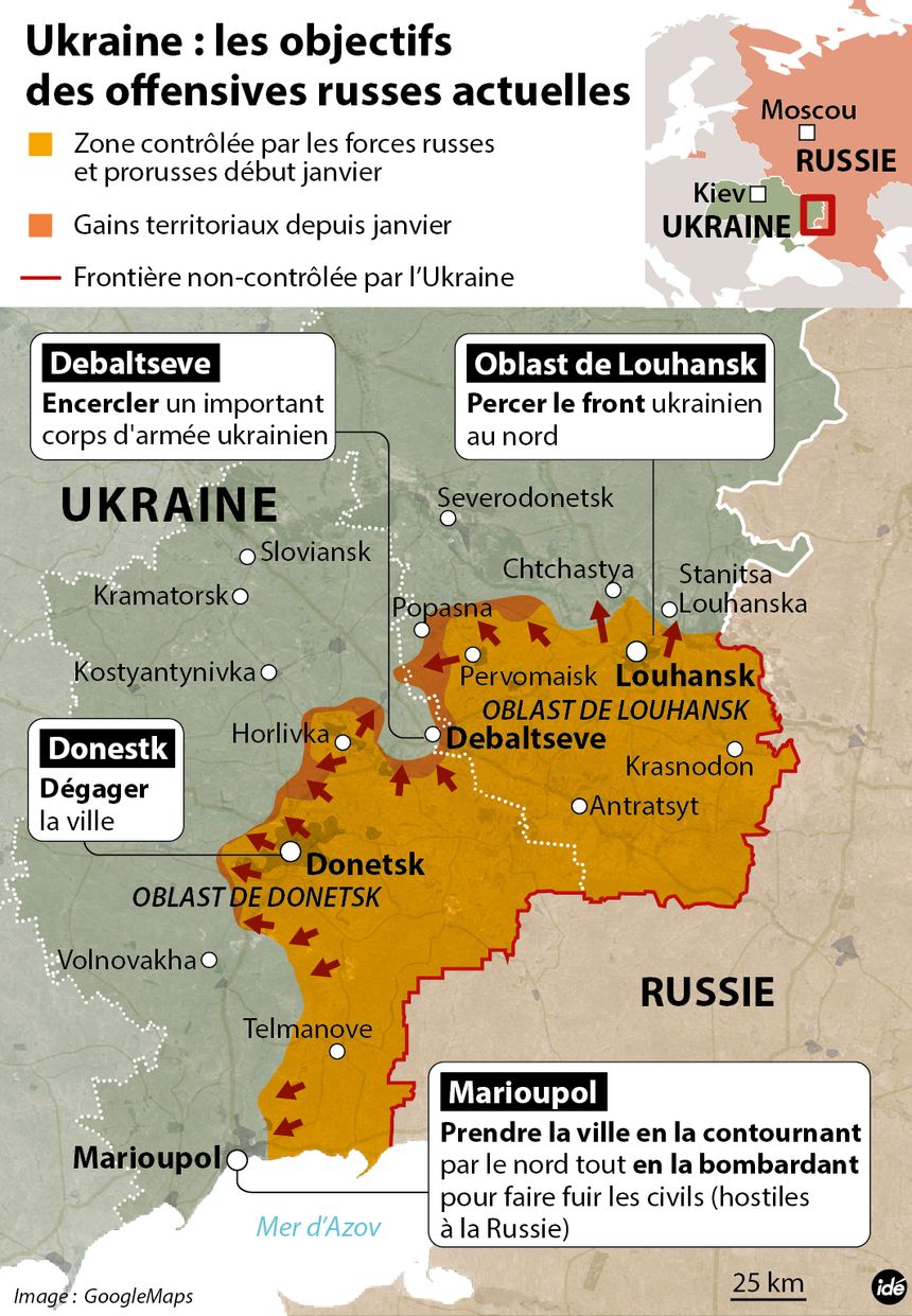 Ukraine : les buts de l'offensive russe
