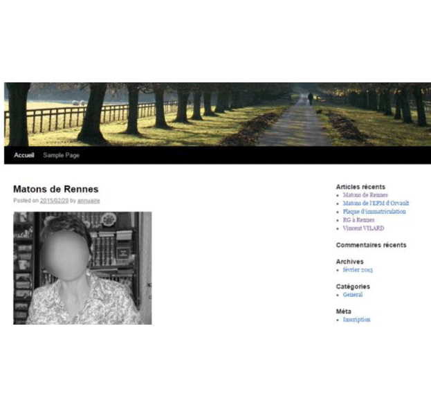 Capture d'écran du blog qui "fiche" les policiers de Rennes