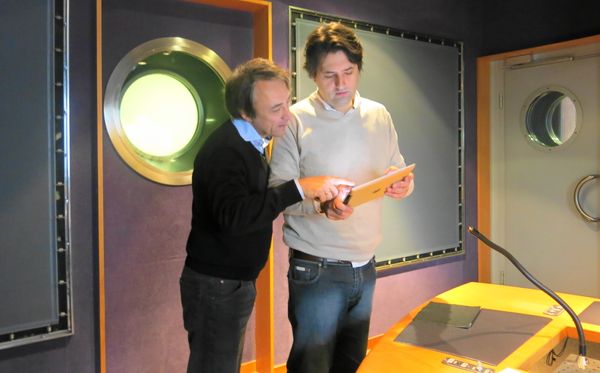 France Musique, studio 142, ces messieurs préparent... Jean-Efflam Bavouzet & Bruno Mantovani (de g. à d.) © Annick Haumier-Radio France