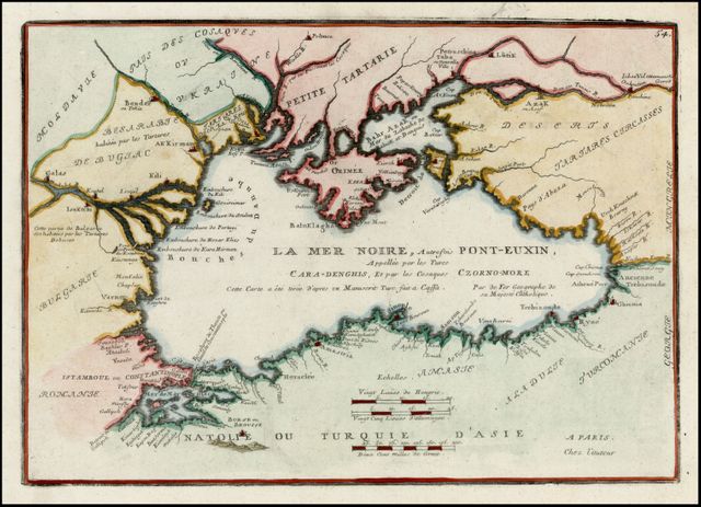 Carte de la Mer Noire par Nicolas de Fer - 1705