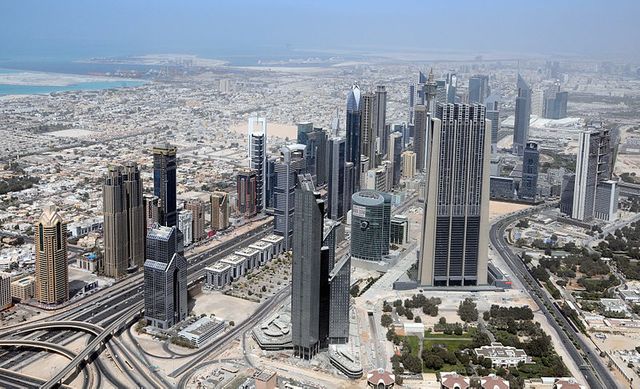 Le centre financier de Dubai depuis la tour Burj Khalifa