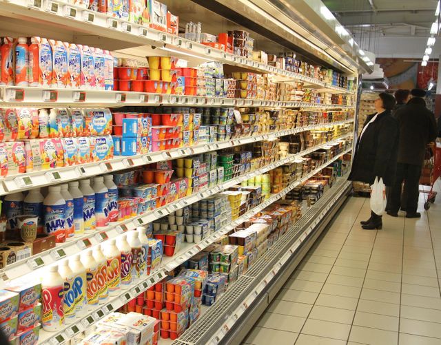 yaourts supermarché produits laitiers