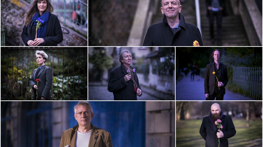 De haut en bas, de gauche à droite : Elise Caron / Guillaume Roy / Jeanne Added / John Greaves / Olivier Mellano / Régis Boullard / Thomas de Pourquery ©Max Ruiz