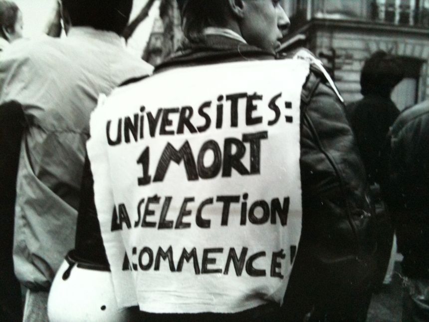 Manifestation contre la loi Devaquet 1986