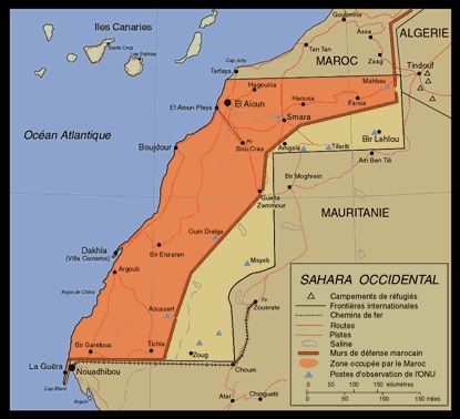 Carte Sahara Occidental
