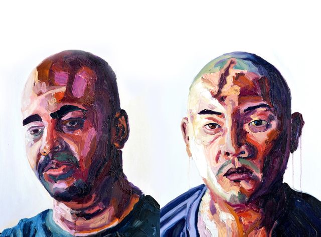 Autoportrait de Myuran Sukumaran qui a également peint l'autre condamné australien Andrew Chan