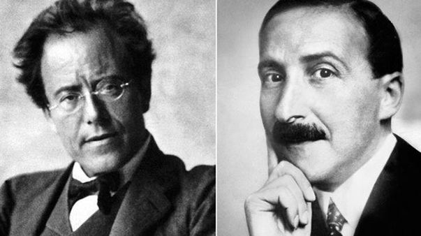A droite, Gustav Mahler et à gauche Stefan Zweig (DR)