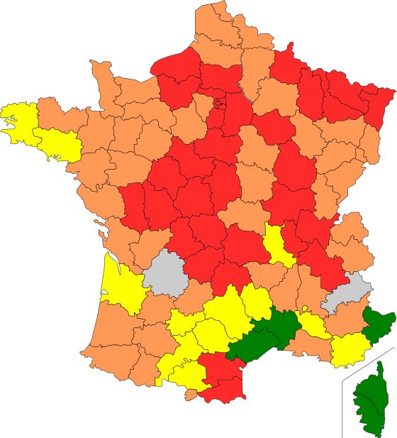 Carte de vigilance aux pollens