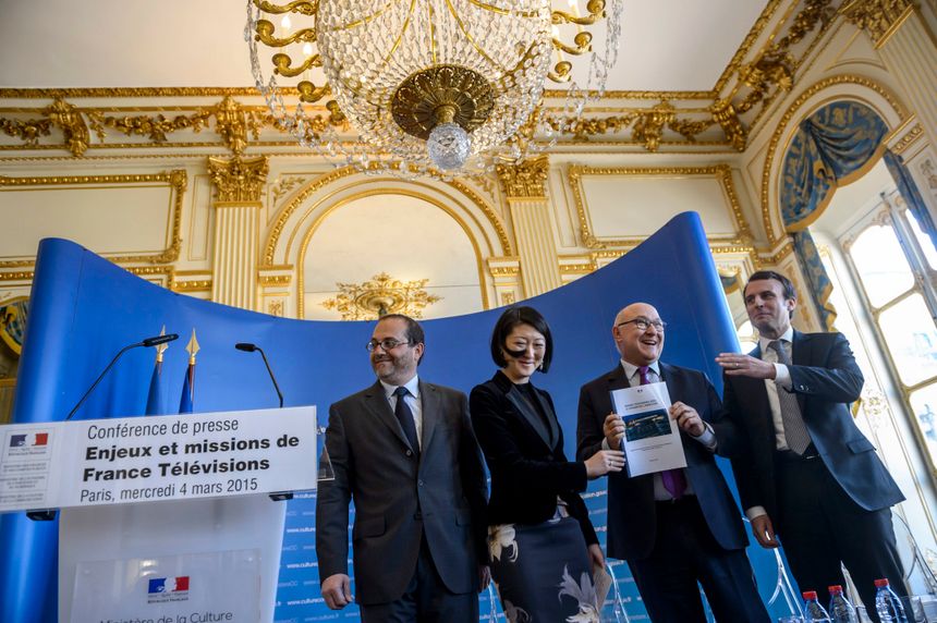Remise du rapport de Marc Schwartz sur France Télévisions, en présence de Fleur Pellerin, Michel Sapin et Emmanuel Macron