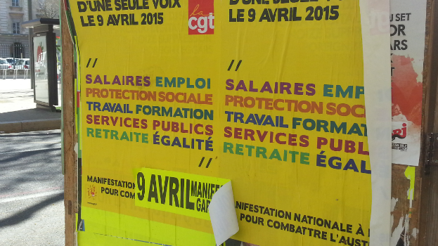 Affiches pour annoncer la manifestation du 9 avril