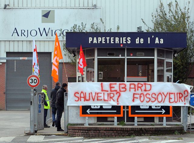 La papeterie Arjowiggins à Wizernes, dans le Nord-Pas-de-Calais, en 2014
