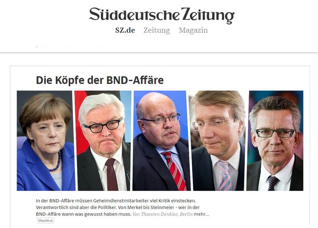 une du Sud Deutsche Zeitung