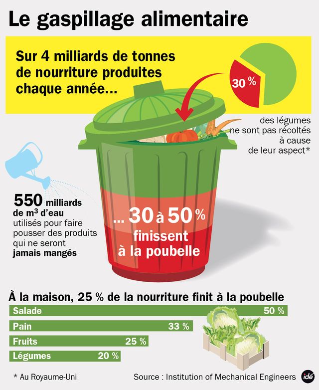 La moitié de la nourriture est gaspillée