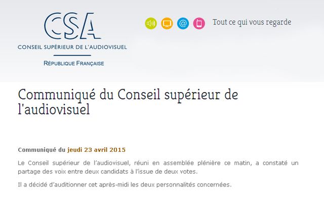 Le communiqué du CSA