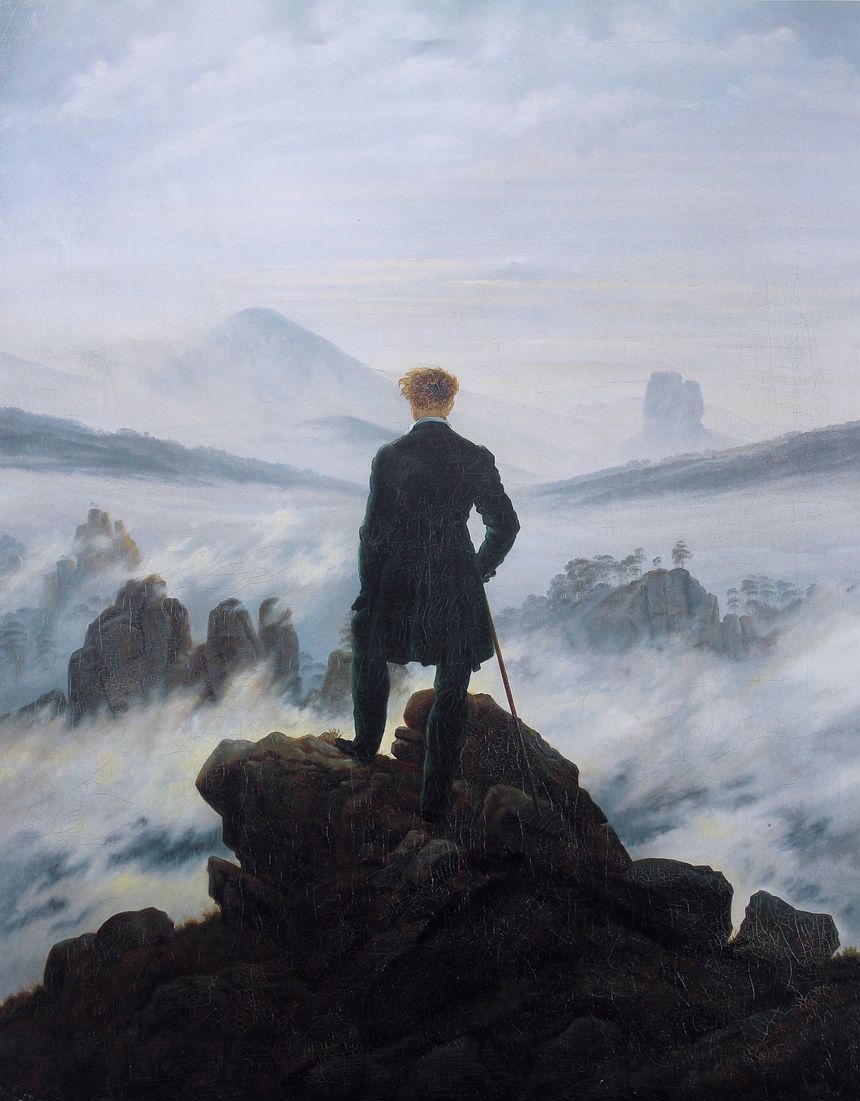 Le Voyageur contemplant une mer de nuages, Caspar David Friedrich, 1818