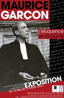 Affiche expositon Maurice Garçon - musée du barreau de Paris