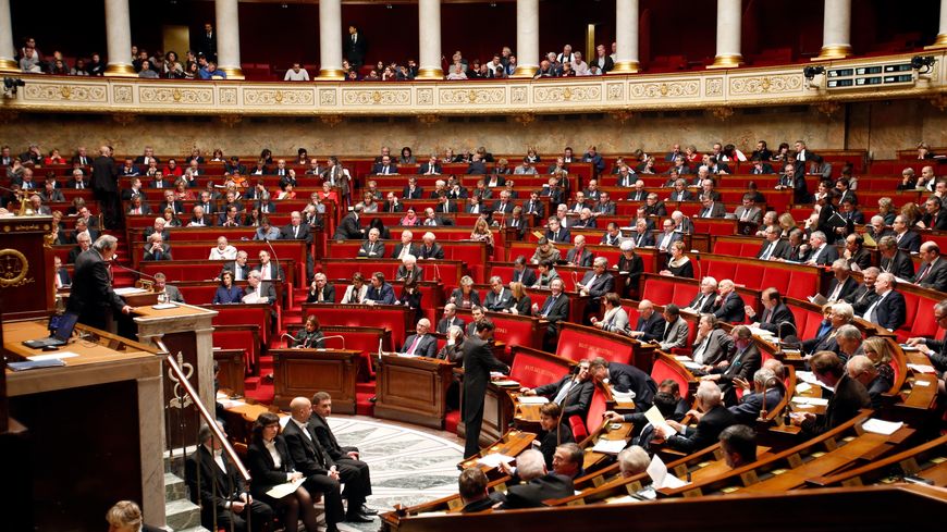Une vue générale de l'hémicycle de l'Assemblée nationale à Paris 18 Novembre 2014.