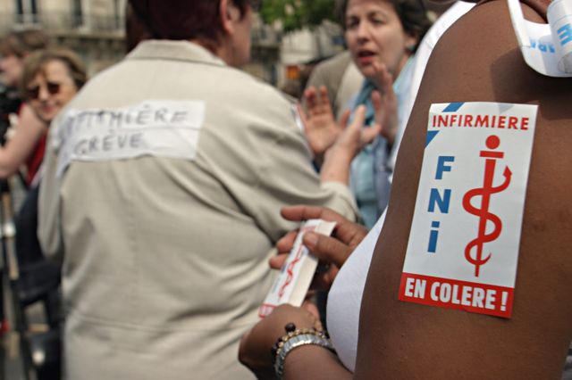 Les infirmières libérales en colère manifestent contre la loi de santé de Marisol Touraine ce mardi.