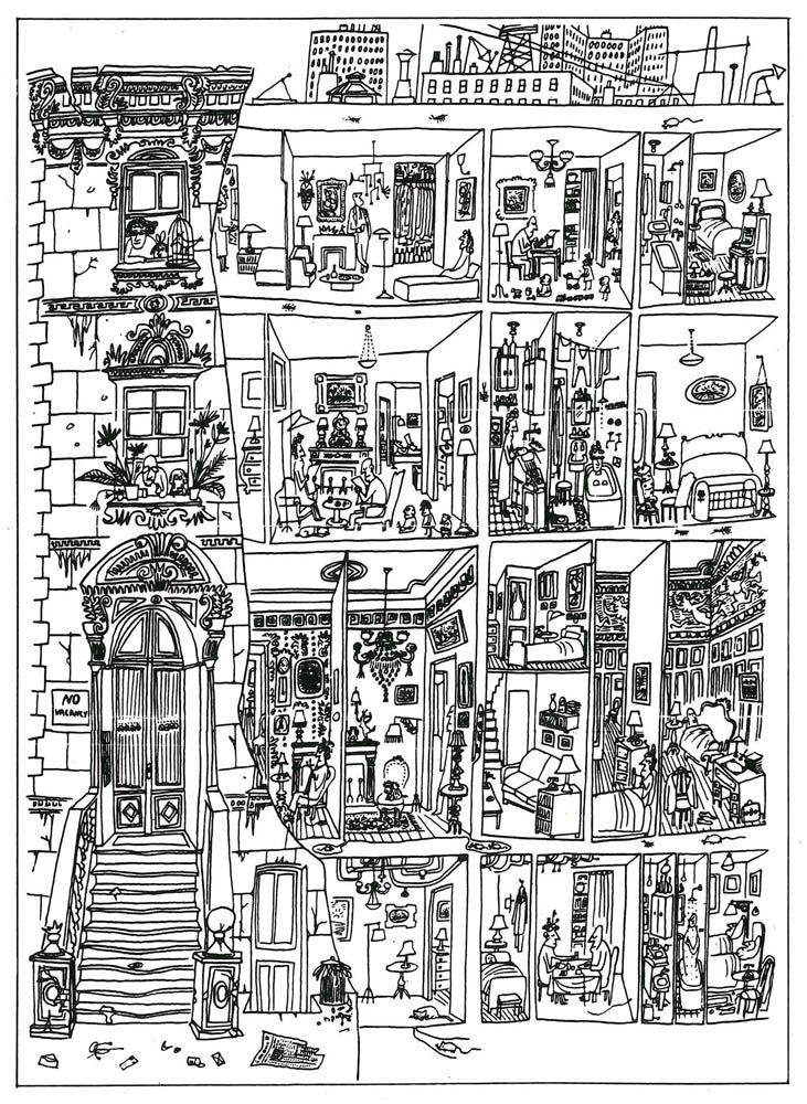 The art of living de Saul Steinberg (une des influences de Georges Perec)