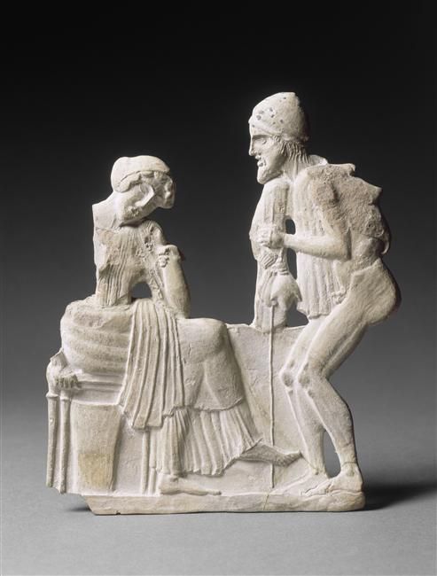 Relief : Pénélope et Ulysse