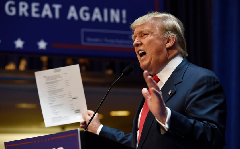 Donald Trump annonçant sa candidature à la présidentielle américaine