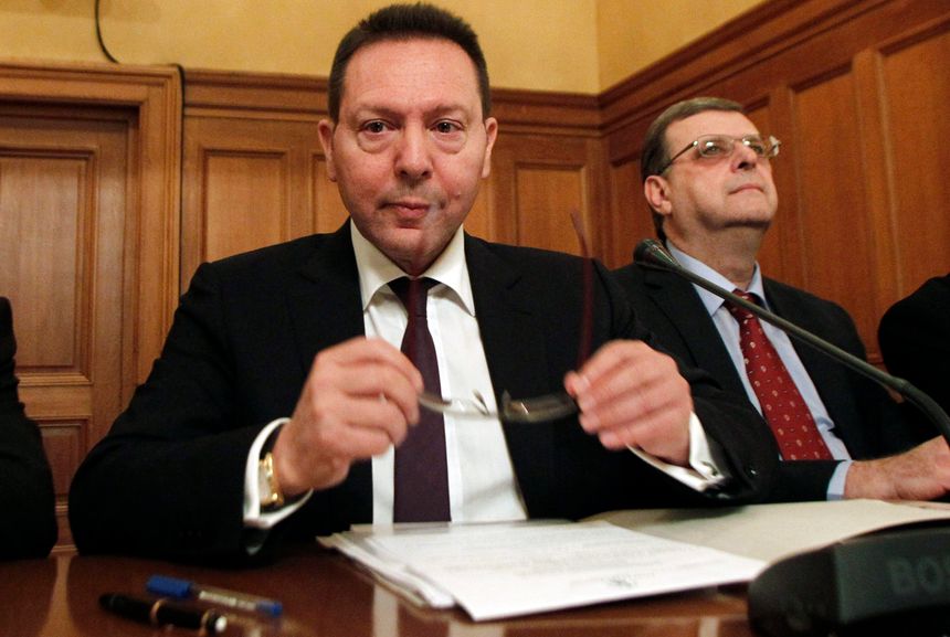 Yannis Stournaras, président de la Banque Centrale Grecque. 26 février 2015, à Athènes