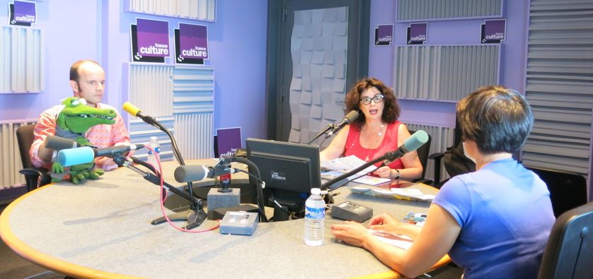 France Culture, studio 153, pendant l'émission ... David Delabrosse & Chico le croco, Aline Pailler, Marina Jolivet
