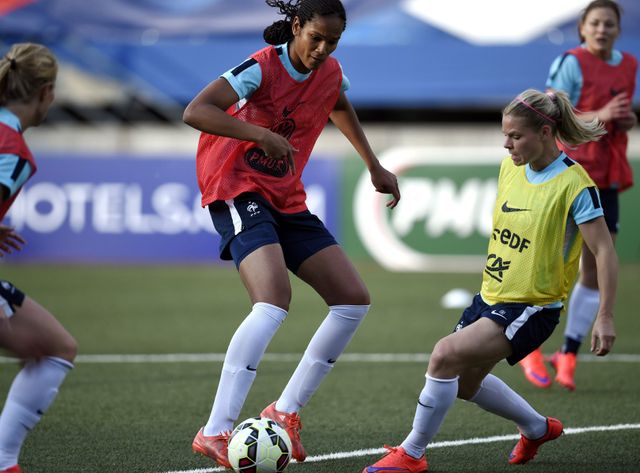 L'équipe de France féminine à l'entraînement.