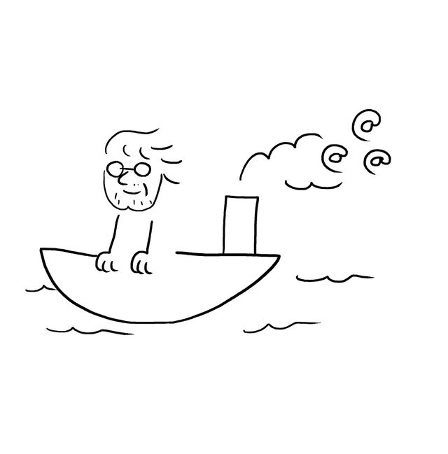 Dick Annegarn sur son bateau