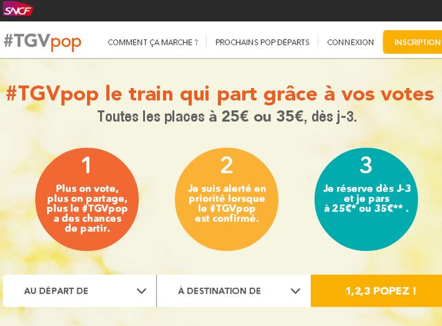 TGV Pop, nouvelles offre de la SNCF