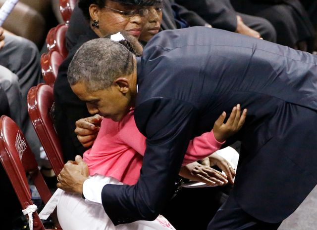 Barack Obama et la fille du révérend Clementa Pinckney
