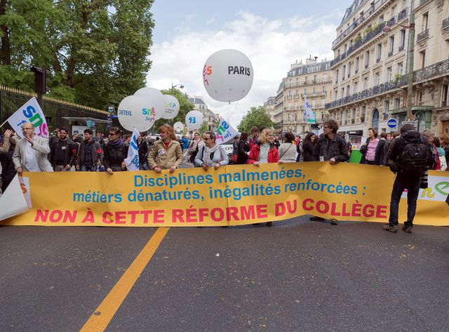 Lors de la mobilisation du 19 mai contre la réforme des collèges.