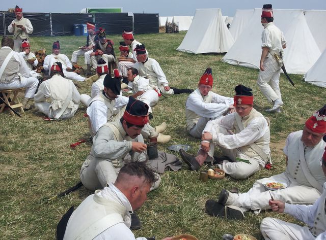 Le repas avant la bataille au bivouac français