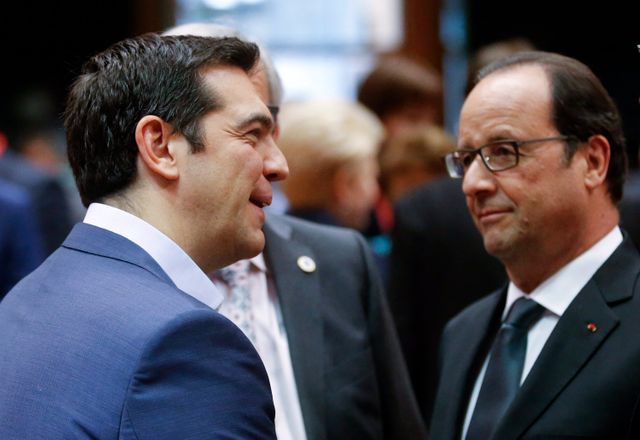François Hollande et alexis Tsipras à Bruxelles