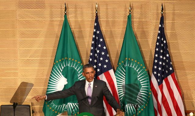 Barack Obama à la tribune de l'Union africaine à Addis Abeba