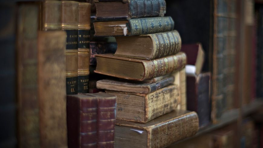 Used books sit on the shelf in the annex of MacLeod's used bookstore in Vancouver