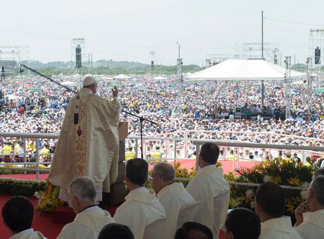 Le pape François à Quito, en Equateur