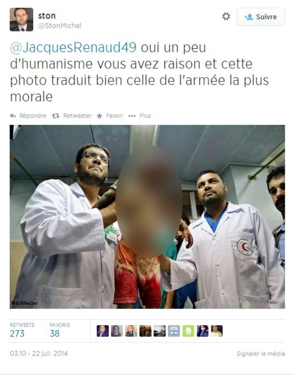 Tweet à propos de Gaza