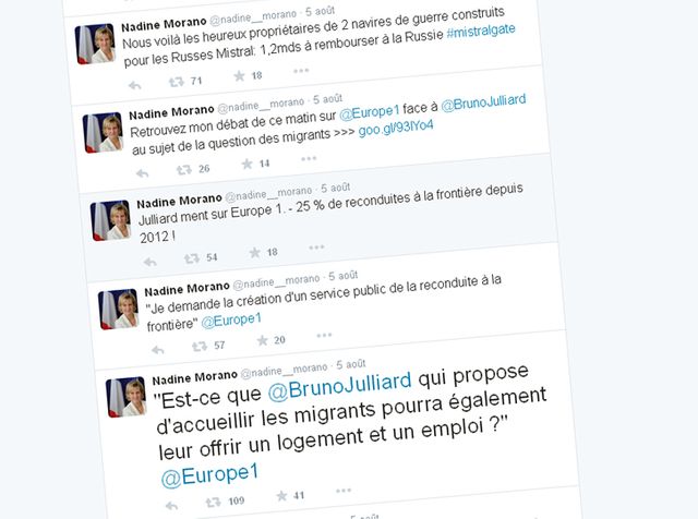 Et Nadine Morano twittait