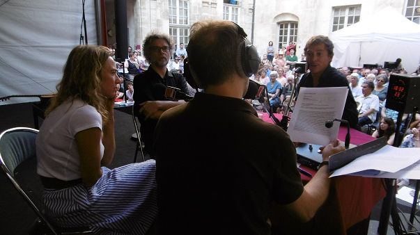 Isabelle Gillouard, François-Frédéric Guy et Thibault Cauvin au micro de Stéphane Grant