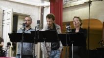 trois des Lunaisiens sur scène à Albret par S Noël