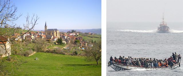 Village français accueille migrants
