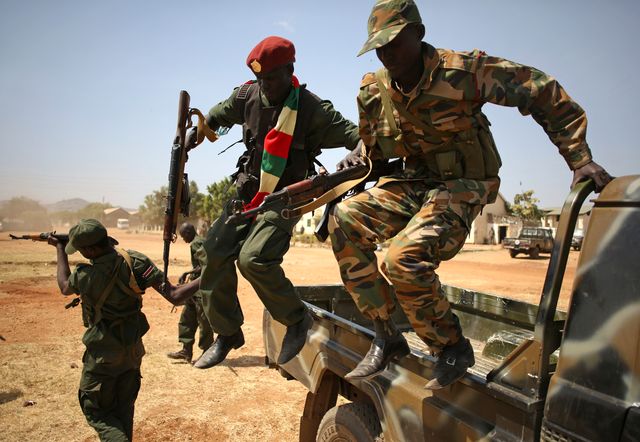 Soudan du Sud : soldats en décembre 2013