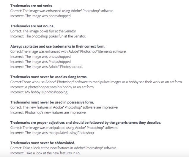 Les recommandations d'Adobe sur Photoshop