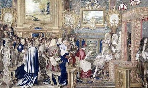 Tenture de L’Histoire du Roi : L’Audience du cardinal Chigi