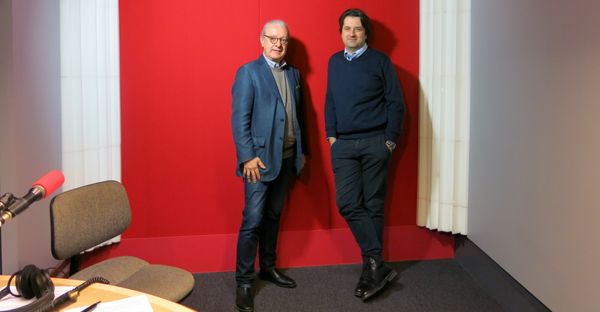 France Musique, studio 52... Riccardo Del Fra & Bruno Mantovani (de g. à d.) ©Annick Haumier-Radio France