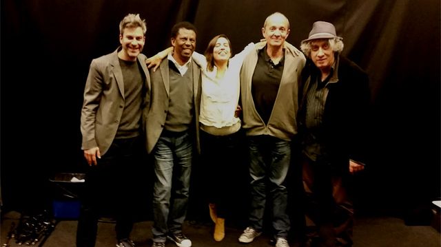 Ping Pong : Martin Quenehen, Dany Laferrière, Mathilde Serrell, Bruno Boudjelal et Hakim Hamadouche