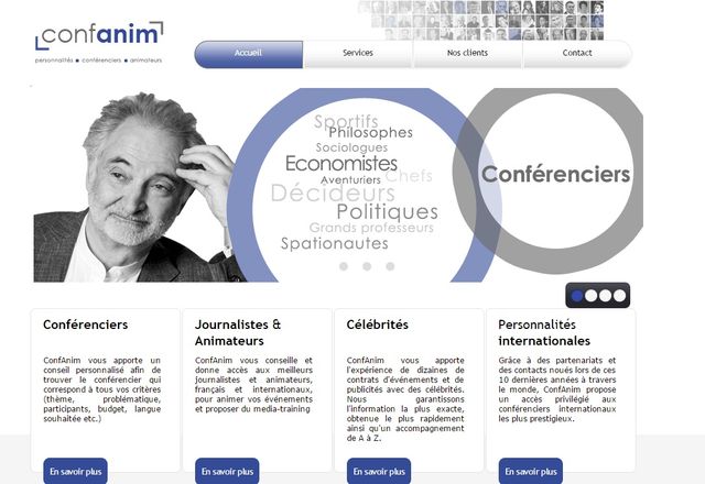 capture d'écran du site de Confanim