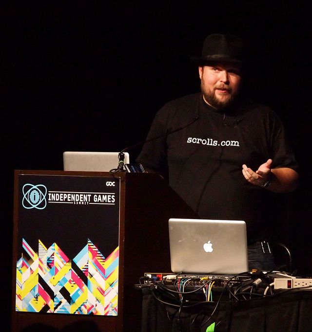 Markus Persson au Game Developpers, en 2011