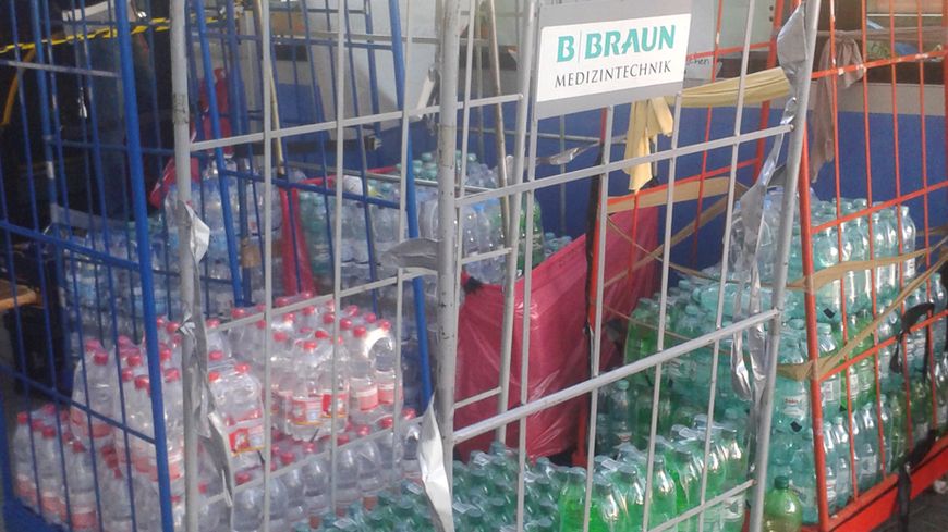 Dons de bénévoles à Munich, pour les réfugiés, en septembre 2015